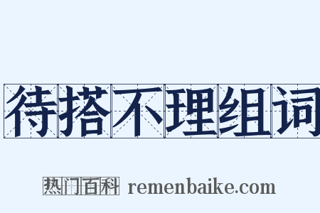 待搭不理组词是什么意思的图片